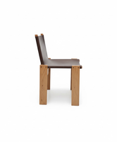 Siège de salon de fauteuil de chaise de fronde en cuir de cadre en bois solide de style nordique