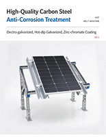 Support de montage photovoltaïque solaire en acier en forme de C, galvanisé à chaud, zinc-aluminium-magnésium, poutre 41x41x2.0mm 2mm