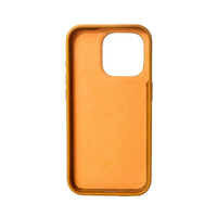 Étui de téléphone en cuir jaune moutarde pour iPhone, texture lisse, coque de protection fine, coque de téléphone de luxe