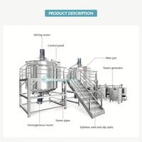 Cuve de mélange avec agitateur, cuve de mélange pour la production de cosmétiques, ligne de production de savon, cuve en acier inoxydable