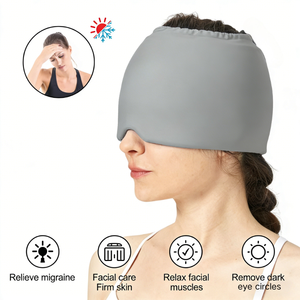23x17cm Hot/Cold Therapy Gel Ice <b>Cap</b> Ultra Flexible 360 Full Coverage <b>Headache</b> & Stress Migraine Relief Soft Smooth CE Certified - Product Image 1