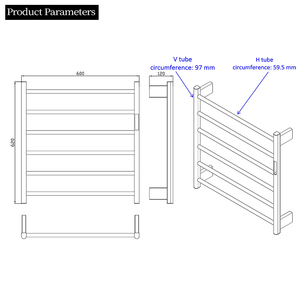 <span class=keywords><strong>Toallero</strong></span> Calefactor de Acero Inoxidable <span class=keywords><strong>Dorado</strong></span> Cepillado para Baño, Montado en Pared - Product Image 6