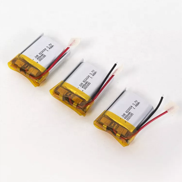 JXR Lithium Rechargeable 3.7V 822024 400mAh Lithium Polymer Battery 800 Cycles for Tracking Wristband Smart Watch UL1642