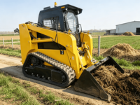 Chargeuse sur chenilles à cabine fermée, mini-chargeuse compacte diesel haute performance pour travaux de jardinage et municipaux