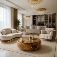 Ensemble de meubles de salon en bois massif de luxe moderne pour la maison, le bureau, les villas, la salle à manger extérieure - Personnalisable, écologique, durable