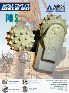 Broca Cónica Simple de Ashok Industries, Soldada en PC5, Forjada en Negro, 14 kg, Aplicación de Barril Rotatorio, Presión de Trabajo de 6000, 450 Knm - Product Image 3