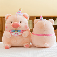 Peluche cochon rose Botu, animal en peluche 35-50cm, cochon rose gras de dessin animé, coton PP, broderie, poupée douce, décoration de canapé, cadeau d'anniversaire