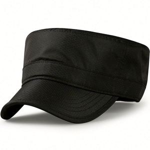 <b>Summer</b> Breathable <b>Flat</b> Top Mesh Fabric Sun Hat Men Outdoor Daily Dress Cadet <b>Cap</b> for Men - Product Image 5