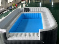 Piscine gonflable avec auvent solaire, protection UV, gonflage facile, installation rapide, jardin