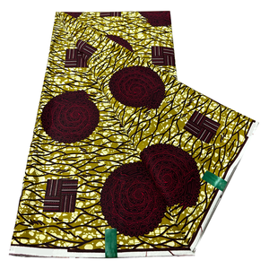 Nouvel Arrivage <span class=keywords><strong>6</strong></span> Yards Tissu Africain Véritable Cire Hollandaise Couleur Pagne Super Coton pour Couture - Product Image 6