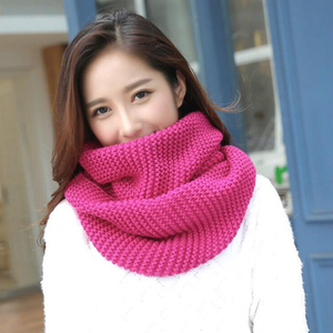 Tốt Nhất Bán Của Phụ Nữ Mùa Đông Ấm Dày Vòng Khăn <span class=keywords><strong>100</strong></span>% <span class=keywords><strong>Acrylic</strong></span> Dệt Kim Cổ Bìa Đồng Bằng Mùa Đông Ống Khăn - Product Image 2