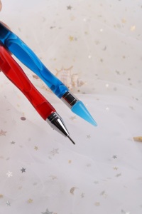 Crayon à cire à manche acrylique avec étui de rangement, stylo à double tête pour points, outil de pose de strass et de bijoux pour nail art - Product Image 4