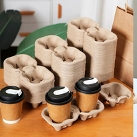 Gobelets à café jetables écologiques en pâte à papier biodégradable et recyclable, à double paroi, imprimés en sérigraphie, pour boissons chaudes (2/4 oz) - Vente en gros