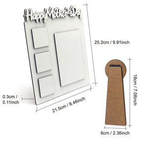 Cadre photo en MDF avec support pour fête des mères, imprimable par sublimation - Product Image 5