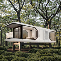Casa espacial de cápsula pequeña inteligente, cabina móvil de acero, superventas, cocina de dos dormitorios para parque al aire libre, escuela, Hotel, apartamento, uso