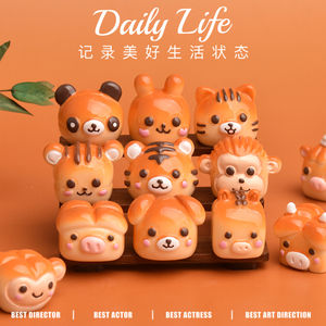 Cabujón de resina con forma de pan de animales adorables para accesorios hechos a mano DIY, dijes de comida en miniatura de resina - Product Image 3