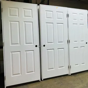 North America Modern Interior Moulded Door 2 -Panel Wooden Hollow Core White Primed Door