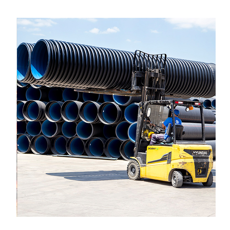 Hdpe двухслойная гофрированная труба Sn8 800 мм 1000 мм 1200 мм дренажная труба Dwc Hdpe пластиковые трубы/водопропускная труба/100 гофрированная труба