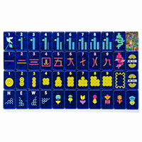 Jeu de Mahjong de Luxe Américain, Tuiles Acryliques Multicolores Double Couche de 1,38 Pouce, 160 Pièces, Arc-en-ciel Vibrant Gravé au Laser UV, Pliable