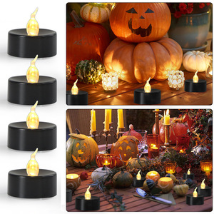 Batteria per eventi Cr2032 con candela di <span class=keywords><strong>Halloween</strong></span> a Led per luci da tè senza fiamma <span class=keywords><strong>candele</strong></span> nere tremolanti ideali per decorazioni per feste - Product Image 4