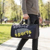 Sac de sport unisexe personnalisé avec logo, fermeture éclair, imperméable, durable, multifonctionnel, pour la salle de sport/les voyages, utilisation en plein air