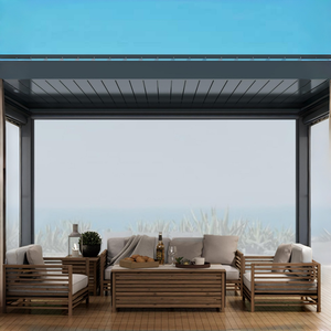Pérgola Exterior Ajustable de Gran Tamaño con Techo de Láminas, Diseño Bioclimático de Aleación de Aluminio con Vigas Empalmadas, Duradera e Impermeable - Product Image 5