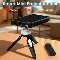 Proyektor Mini DLP Portabel P09-II dengan Baterai 4000mAh Terintegrasi, Android 14, AirPlay, Miracast untuk Perjalanan, Kemah, dan Film Luar Ruangan