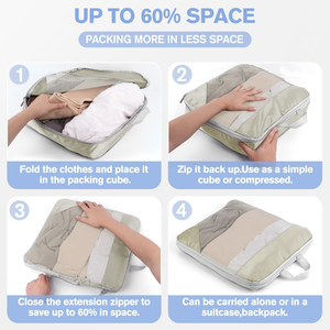 Sacs de compression de voyage en gros, cubes de rangement en maille pour valises, ultra-fins, avec fermeture éclair, résistants aux rayures - Product Image 2