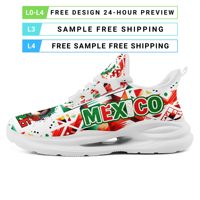 Vente en gros OEM ODM Chaussures décontractées à logo personnalisé avec impression à la demande drapeau du Mexique pour événements d'équipe FN079-26023046-5