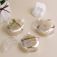 Bouteille de pompe de lotion cosmétique à double paroi vide de 50ml bouteille de fond de teint liquide de crème solaire cosmétique PS en plastique de luxe avec couvercle transparent