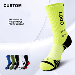 Vớ bóng rổ tùy chỉnh chuyên nghiệp nam dài giữa bắp chân thể thao chuyên nghiệp chạy cầu lông dài ống dày đáy - Product Image 1