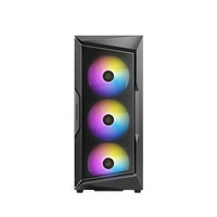Boîtier PC Gamer Antec AX61 Mid-Tower en alliage d'aluminium perforé avec ports audio frontaux ATX Noir avec fenêtre latérale