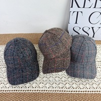 Casquette de baseball structurée pour femme, protection solaire extérieure, chapeau à carreaux pour homme, mode polyvalente, nouveau style automne-hiver