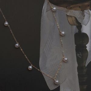 Collier en argent 925 plaqué or 18 carats avec perle d'eau douce naturelle, style rétro français minimaliste élégant, ciel étoilé, magnifique fermoir naturel - Product Image 2