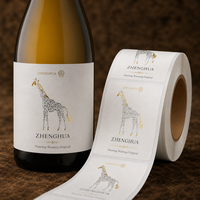 Etiqueta Adhesiva de Metal/Aluminio Dorada con Logotipo en Relieve Personalizado y Duradero para Vino
