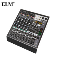 Amplificateur de mixage audio alimenté, 6 canaux, Bluetooth, USB, 256 effets numériques, 250W*2, console de mixage de scène KTV