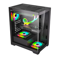 Boîtier PC SNOWMAN ATX pour jeux, blanc, MATX, tour moyenne, boîtier gamer, micro-boîtier de bureau, châssis d'ordinateur en verre trempé