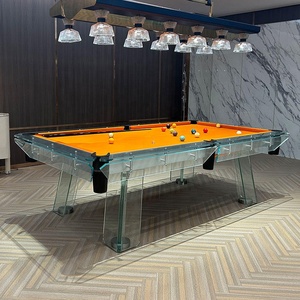 Mesa de <span class=keywords><strong>Billar</strong></span> de Pizarra y Vidrio Templado de Lujo para Uso Doméstico, Diseño Nuevo, Venta Caliente, 7 pies, 8 pies, 9 pies, Moderna, Transparente, Personalizable - Product Image 2