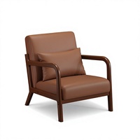 Fauteuil paresseux simple en bois massif, style nordique moderne et minimaliste, avec accoudoirs, pour chambre, balcon, salon, petit appartement, modèle tendance