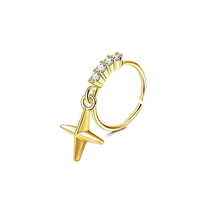 Anneau de nez en acier chirurgical HGC 316L, piercing en forme de fleur et de croix, bijoux