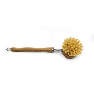 Wholesale Beech Wood Sisal Long Handle Durable Handmade Kitchen <b>Scrub</b> <b>Brush</b> with Custom Logo for Eco-Friendly Promotional Use - Product Image 3