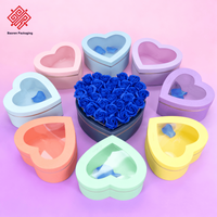 Boîtes à roses personnalisées haut de gamme Baoren, je t'aime, bouquet de fleurs, emballage, boîte cadeau carrée, matériaux recyclés écologiques