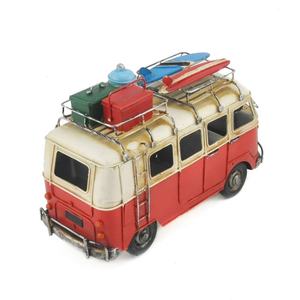 Artesanato em Metal Feito à Mão Modelo de Ônibus Chinês com Prancha de Surf no Topo Decoração Vintage para Casa Presente para Estudantes Arte em Metal - Product Image 5