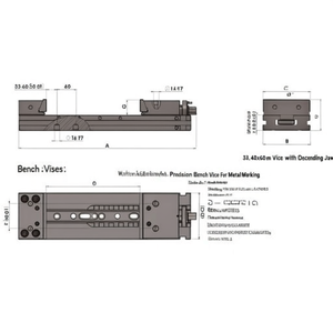 Tornillo de Banco Modular de Precisión con Mordazas Deslizantes 33.40x60mm para Metalurgia - Product Image 2
