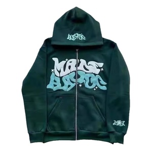 Nouveaux Styles – Sweat à Capuche Zippé Boxy en Coton Lourd 100% avec Broderie Personnalisée, Lavage Acide, pour Homme – Collection Hiver Streetwear – Couleur Unie - Product Image 6