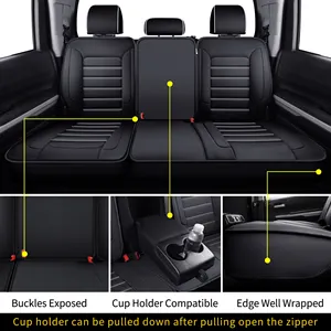 メーカーカーシートカバーフルセット高級本革カーシートカバー2014-2021トヨタタンドラ用