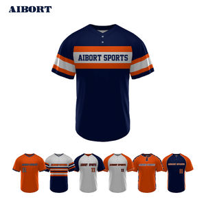 Aolan Breath able Plus Size Custom <span class=keywords><strong>2</strong></span>-Knopf-Baseball-Trikots ets für Team uniformen und Freizeit kleidung (Unisex) - Product Image 2