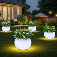 Pot de fleurs LED intelligent à télécommande, pot de fleurs en plastique pour intérieur et extérieur, élégant lampadaire lumineux pour jardin, maison ou fête