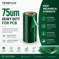 Film de protection PET vert Tensfilm 75µm d'épaisseur, 30-80g/in pour processus de fabrication de circuits imprimés et passerelles de sécurité