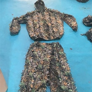 Combinaison de camouflage Ghillie pour la photographie et l'observation des oiseaux, avec camouflage à feuilles 3D, en polyester respirant - Product Image 1